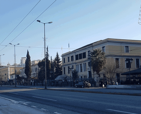Εικόνα 19: Από δεξιά προς αριστερά, τα νοσοκομεία Αιγινήτειο, Αρεταίειο και Αλεξάνδρα. Λήψη από το Νοσοκομείο του Μετοχικού Ταμείου Στρατού (Πηγή: Θ.Ανδριόπουλος).